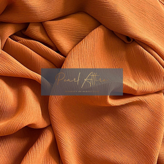 Ribbed chiffon crepe burnt orange